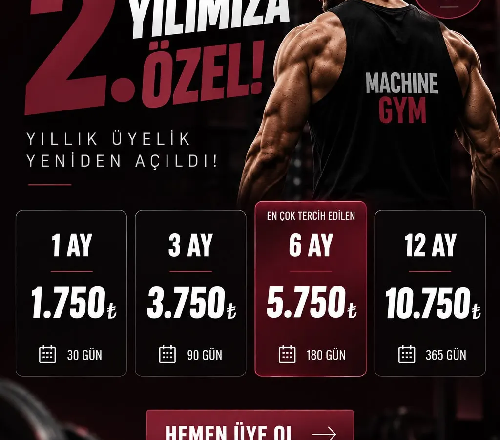Gym Machine Spor Salonunda 2.yılımıza özel Kampanya